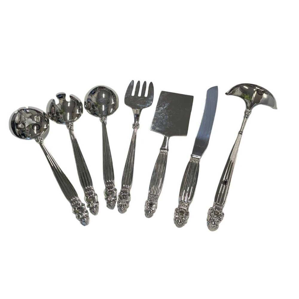 GODINGER Olde Copenhagen Silverplate Set of 7‎ Heavy Serving Pieces Flatware